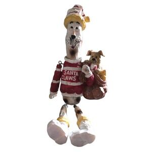 Santa Claws Cat Dog Christmas Figurine Set Shelf Sitter